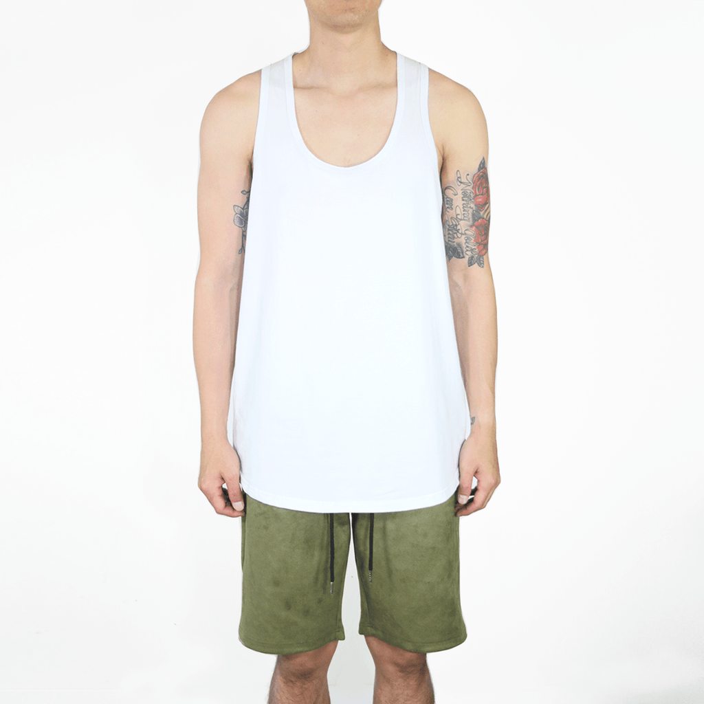 SI Scalloped Tank Top - White