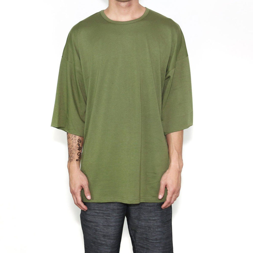 3/4 Sleeve Boxy Shirt - Olive