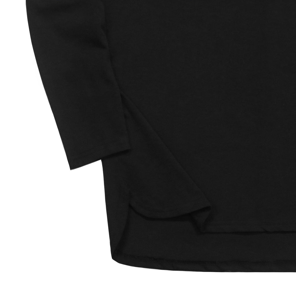 Half Scoop Hem Long Sleeve - Black