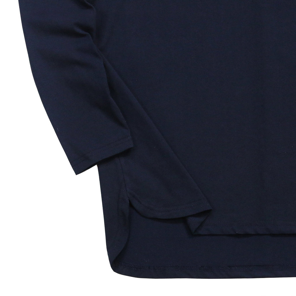 Half Scoop Hem Long Sleeve - Navy