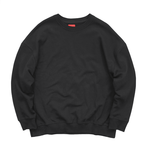 Oversized Side Cut Crewneck - Black (03.14.24 Release)