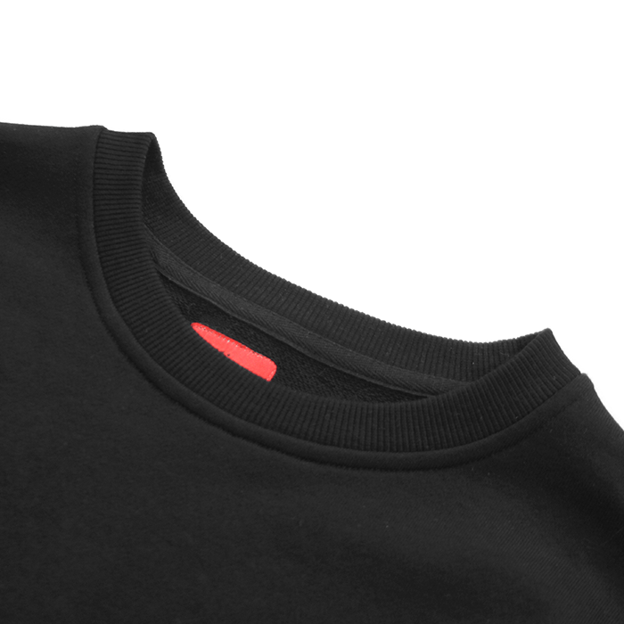 Oversized Side Cut Crewneck - Black