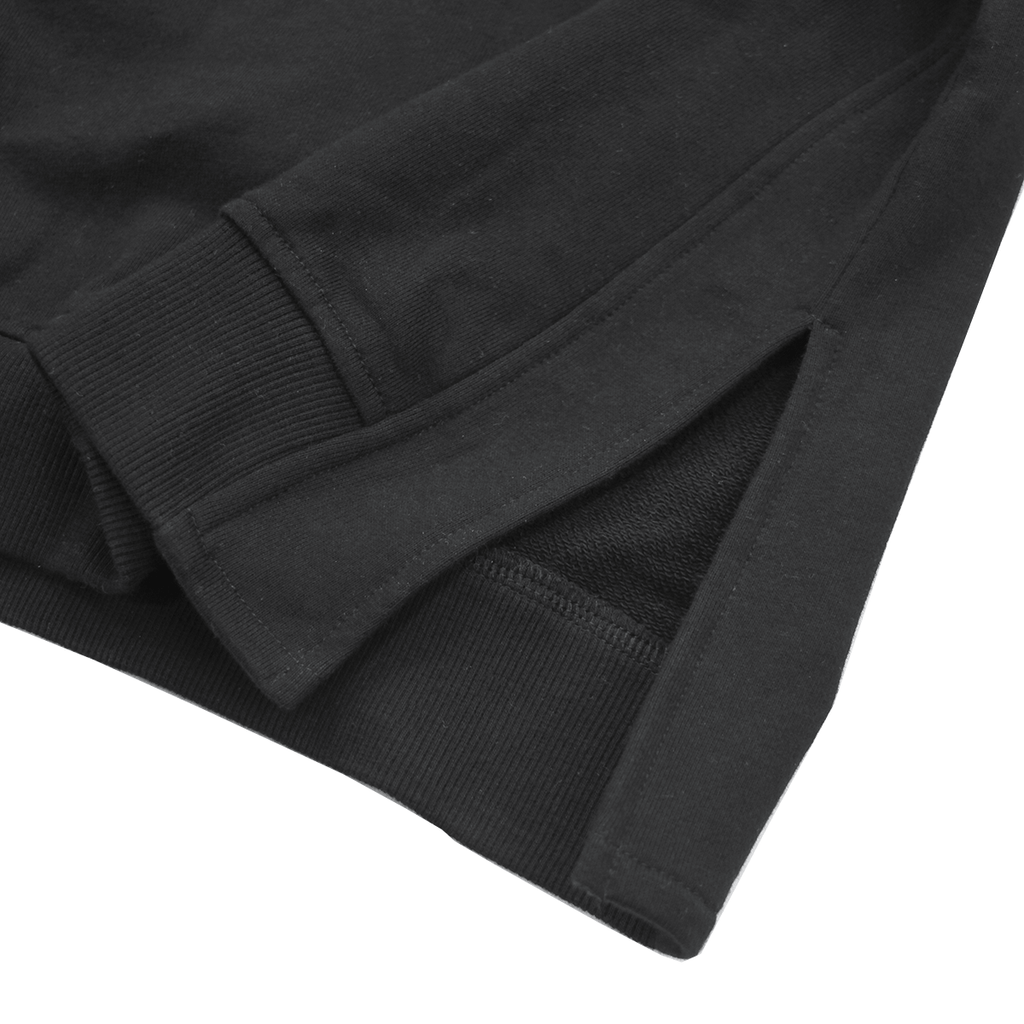 Oversized Side Cut Crewneck - Black