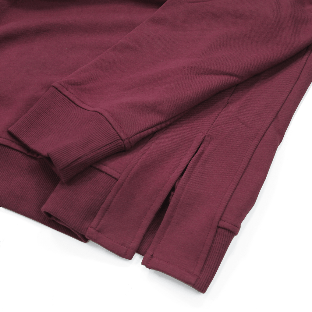 Oversized Side Cut Crewneck - Maroon