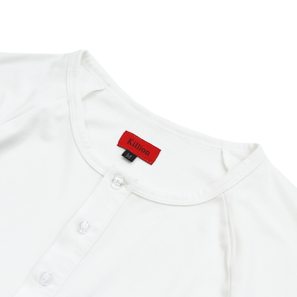 Raglan Flat-Hem Henley - Natural