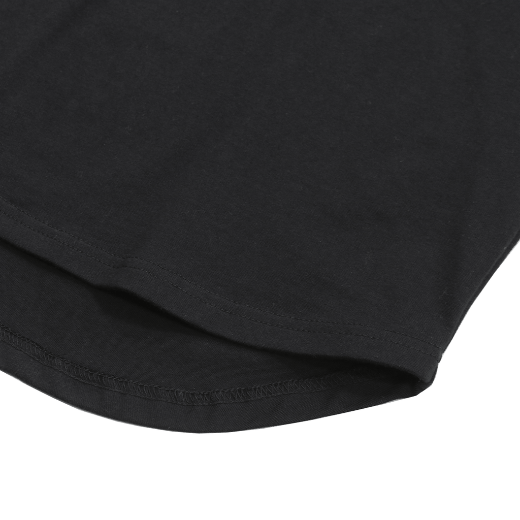 Premium Scallop Extended Tee - Black