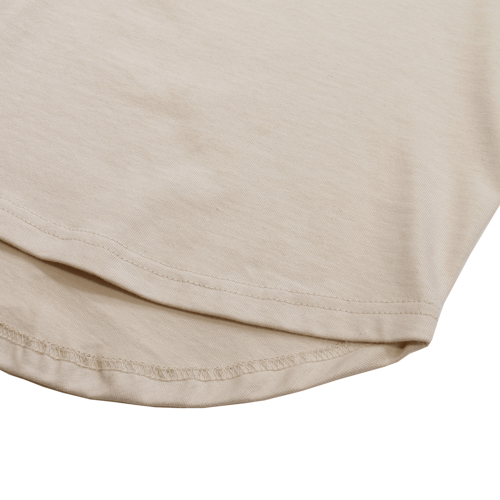 Premium Scallop Extended Tee - Sand