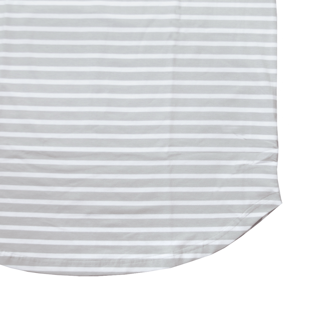 Scoop Striped Shirt - Light Grey/White