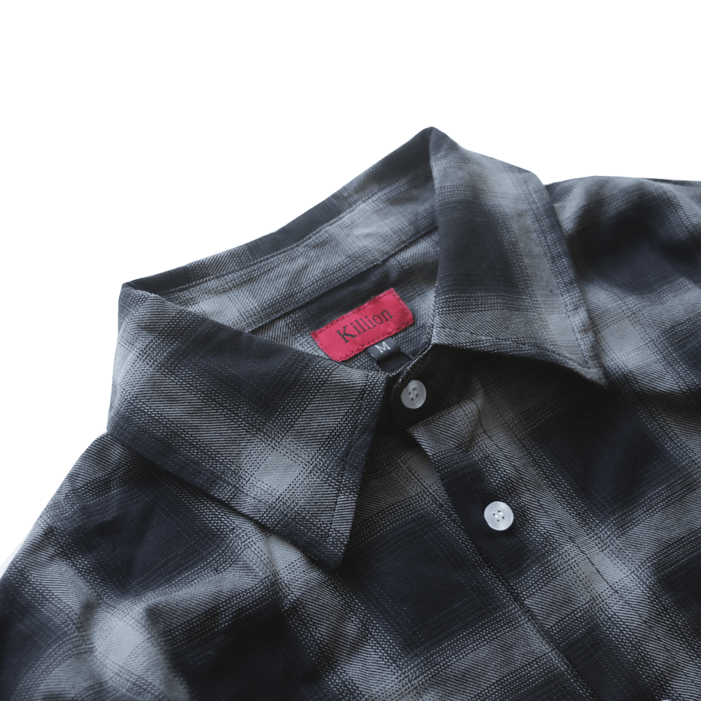 Kimono Flannel Buttonup - Grey/Black