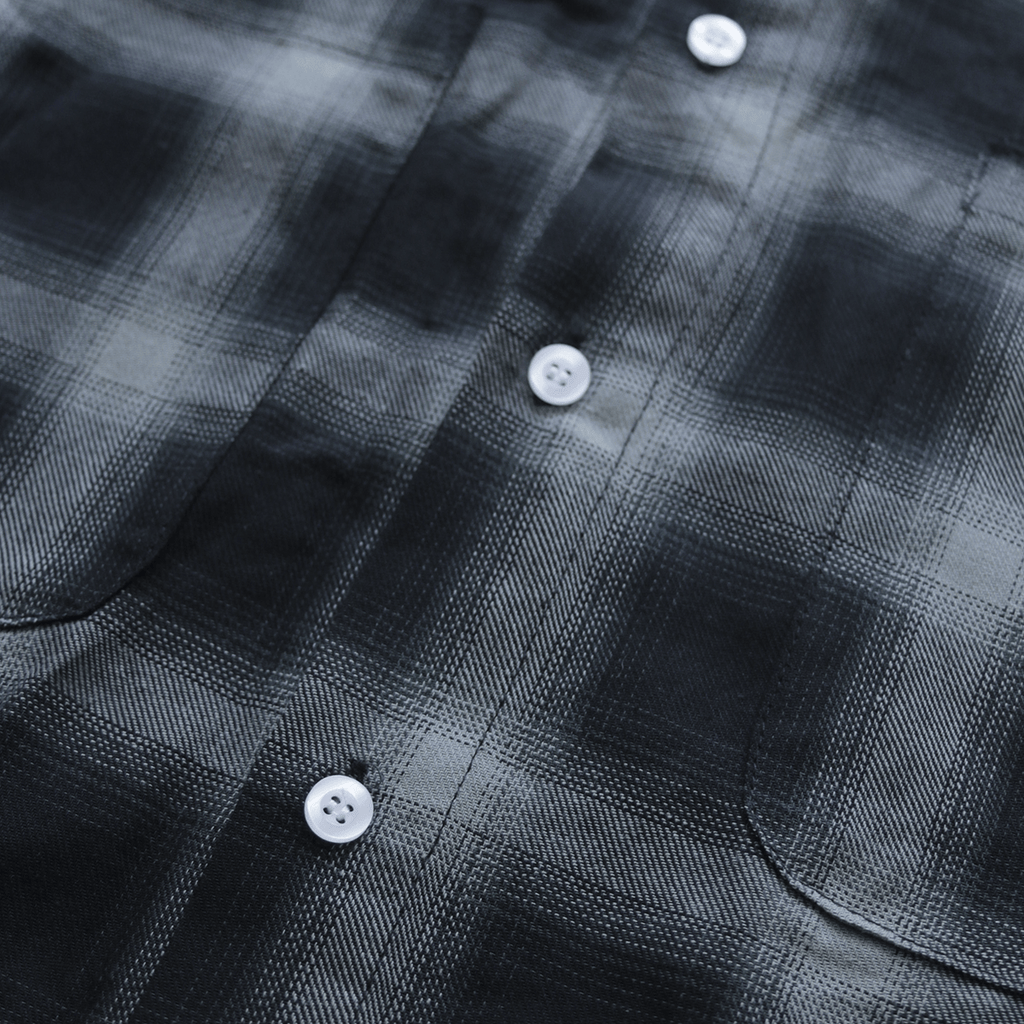 Kimono Flannel Buttonup - Grey/Black