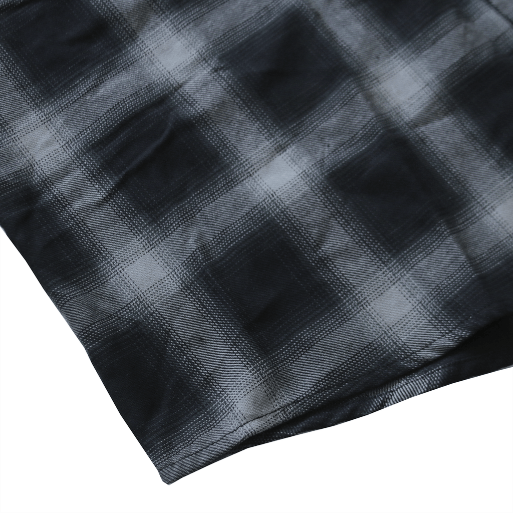 Kimono Flannel Buttonup - Grey/Black