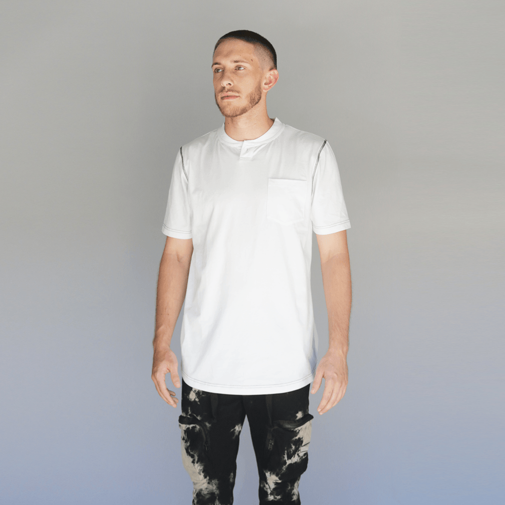 One button pocket Tee - Natural
