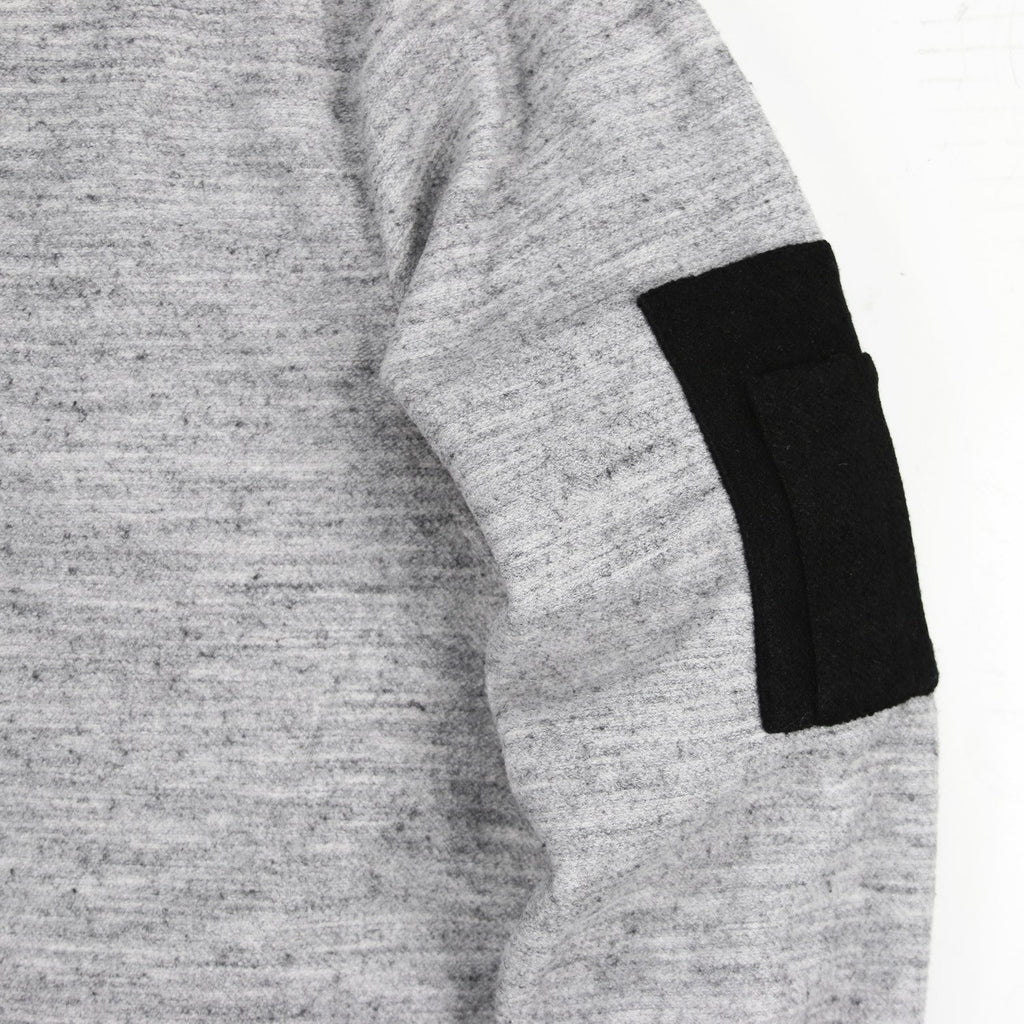 Wool Half Zip Pullover Hoody - Grey