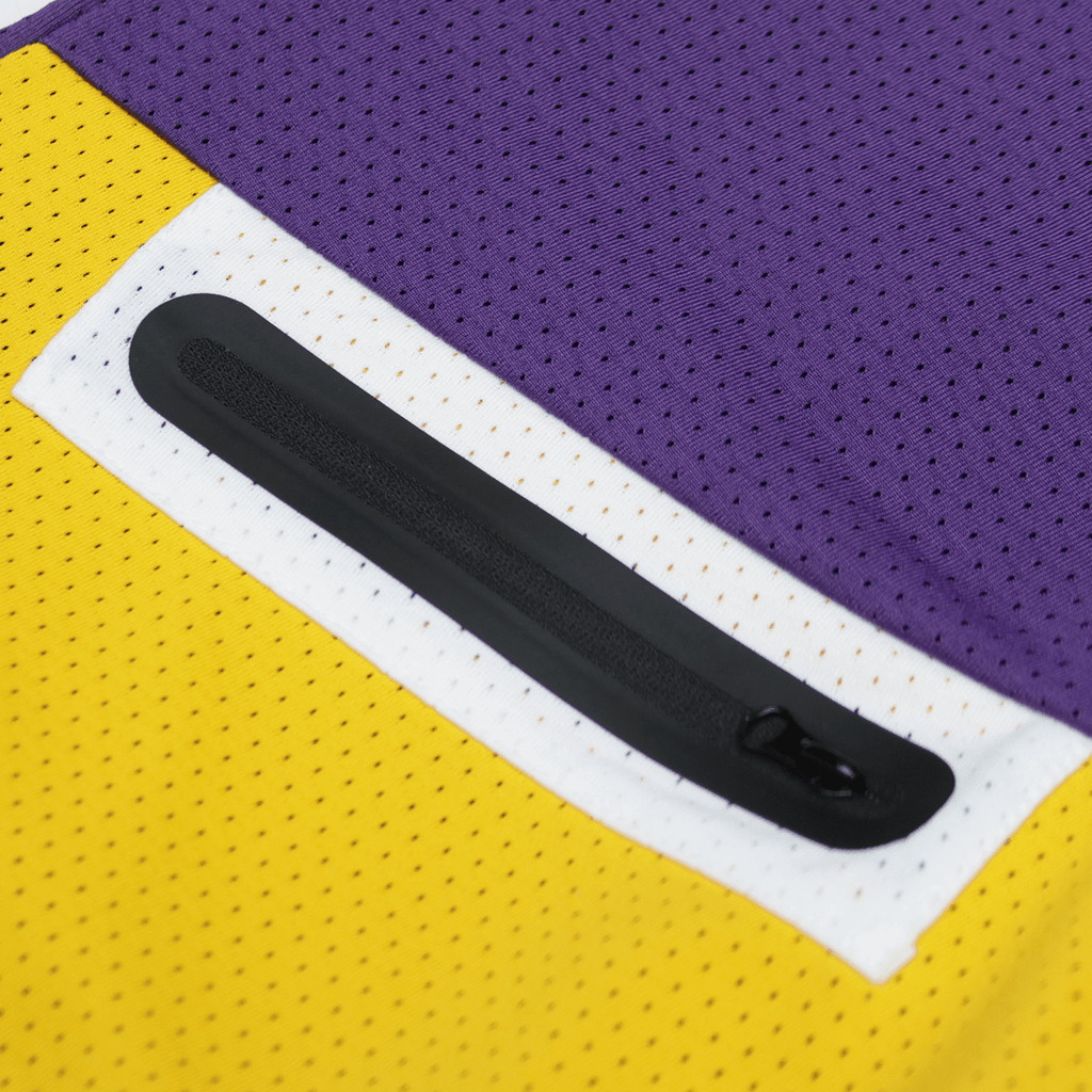 Two-Tone Mesh Shorts - Purple/Gold/White