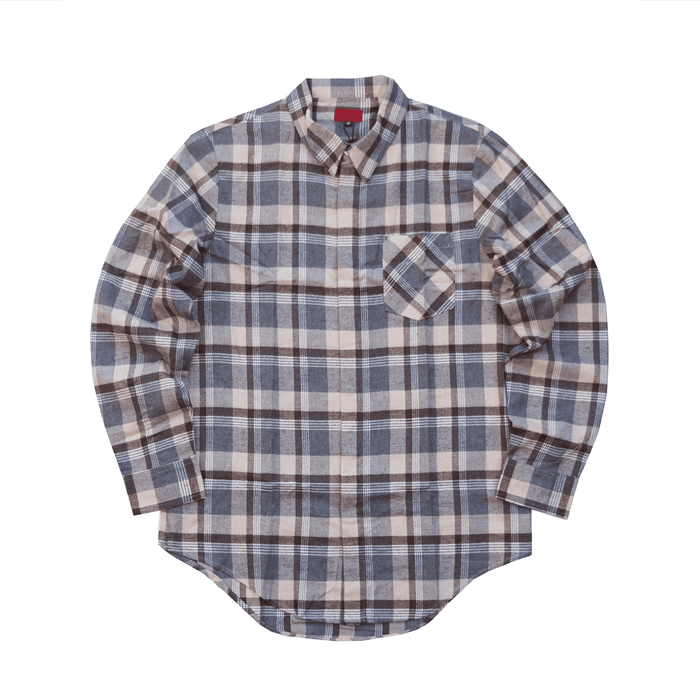 Brooks Flannel LS Buttonup - Sand/Grey/White (08.08.23 Release)