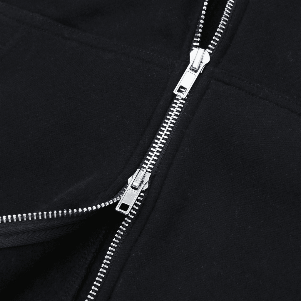 Premium Full X-Zip Hoodie - Black