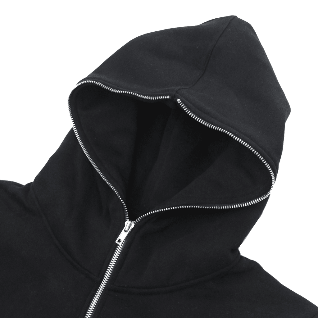 Premium Full X-Zip Hoodie - Black