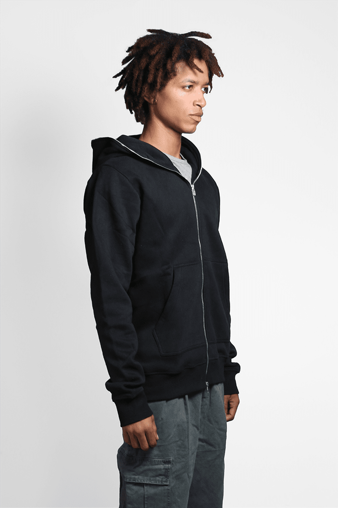 Premium Full X-Zip Hoodie - Black