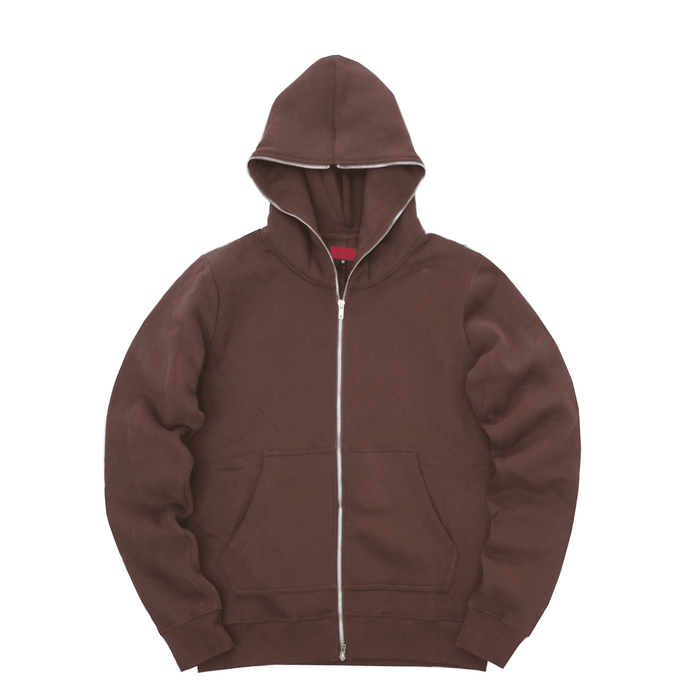 Premium Full X-Zip Hoodie - Dark Rust