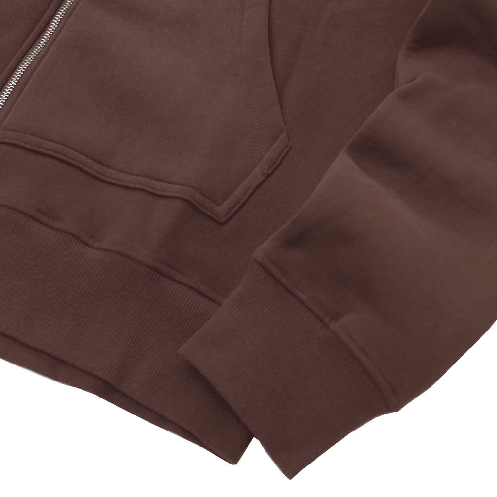 Premium Full X-Zip Hoodie - Dark Rust