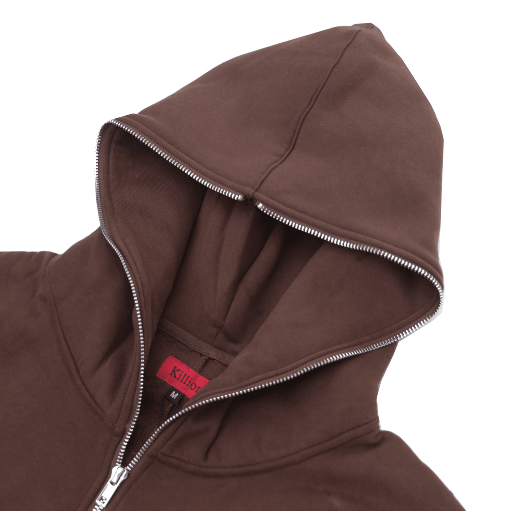 Premium Full X-Zip Hoodie - Dark Rust