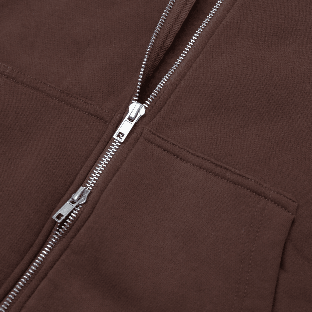 Premium Full X-Zip Hoodie - Dark Rust