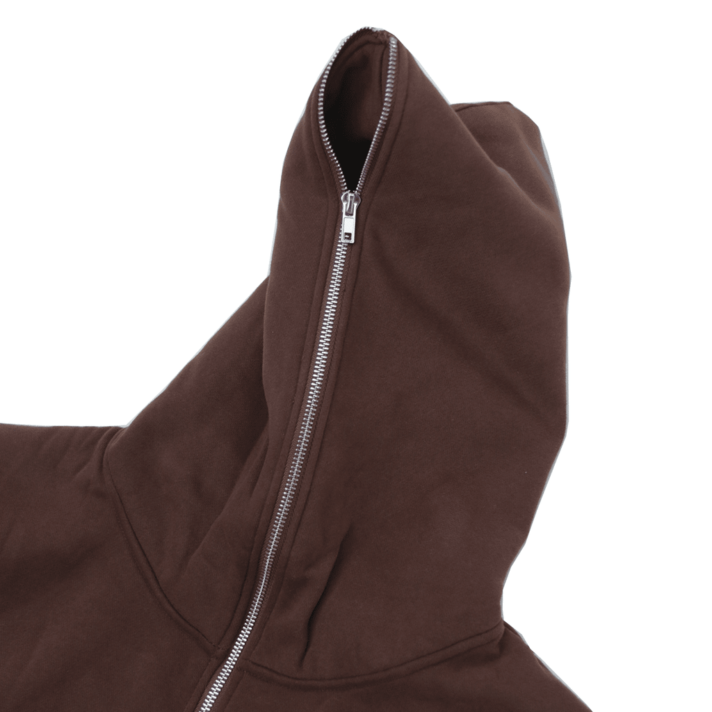 Premium Full X-Zip Hoodie - Dark Rust