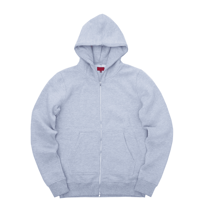 Premium Full X-Zip Hoodie - Heather Grey