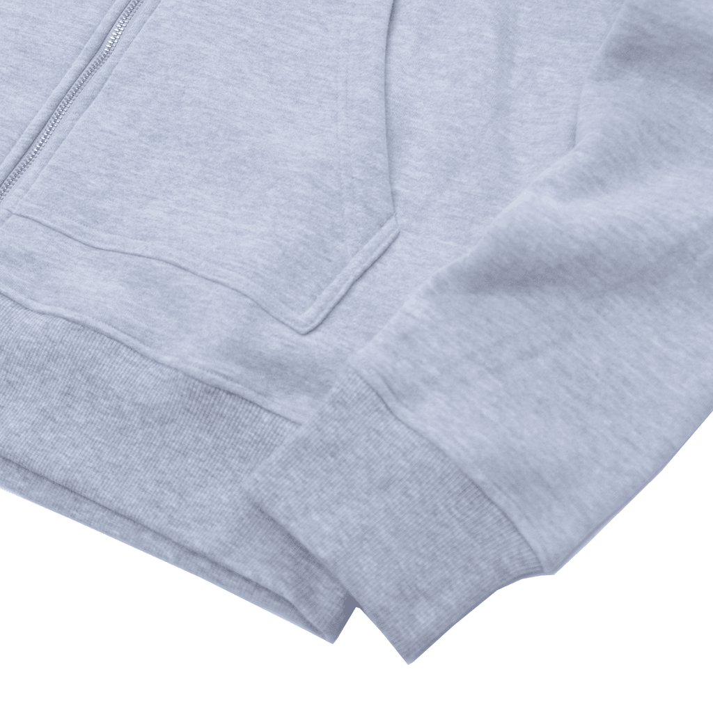 Premium Full X-Zip Hoodie - Heather Grey