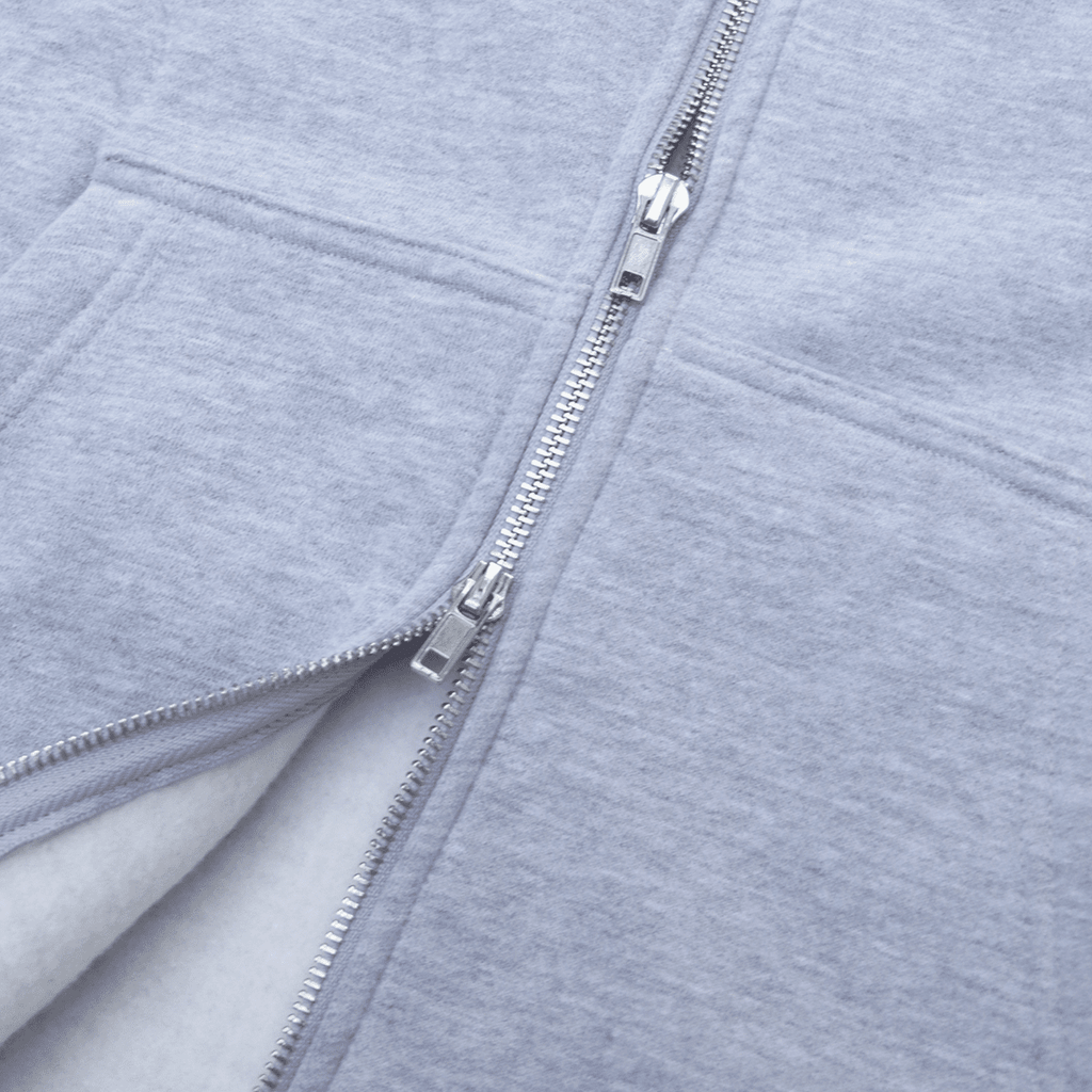 Premium Full X-Zip Hoodie - Heather Grey