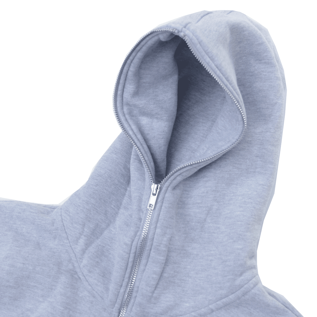 Premium Full X-Zip Hoodie - Heather Grey