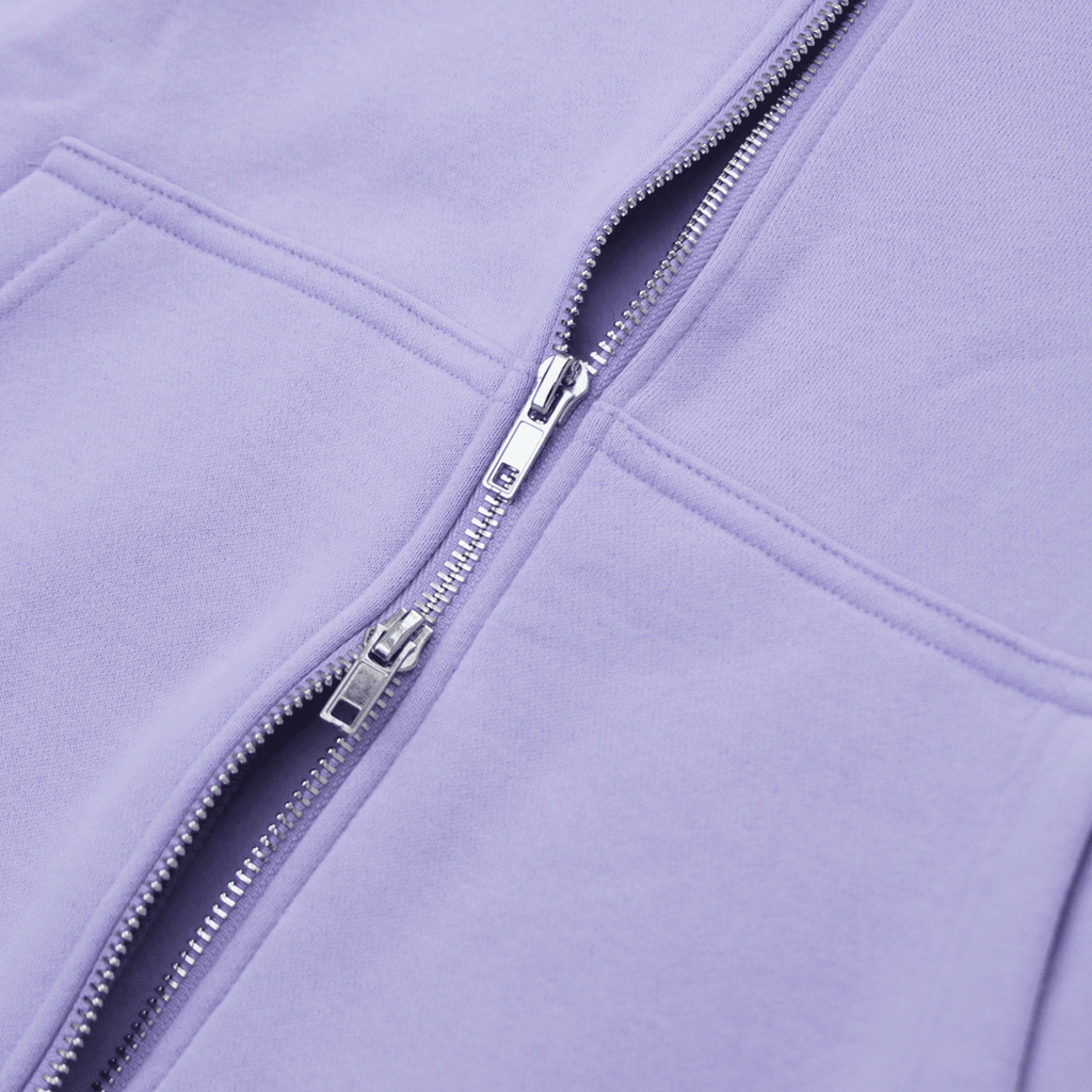 Premium Full X-Zip Hoodie - Soft Lavender