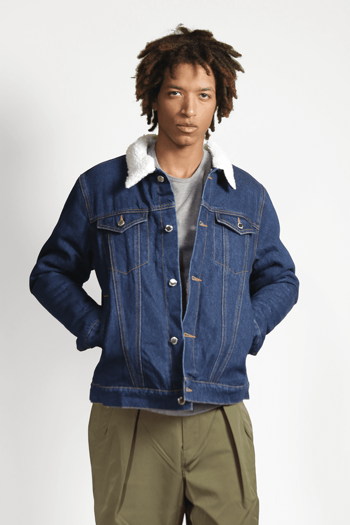 Sherpa Denim Jacket - Selvedge Blue