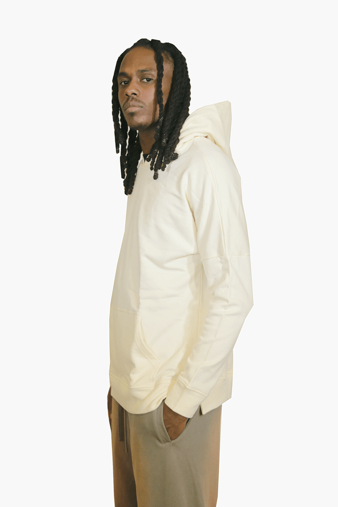 Draped Essential Hoodie - Cream