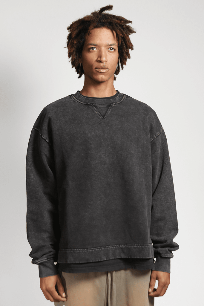 Vintage Washed Crewneck - Washed Black