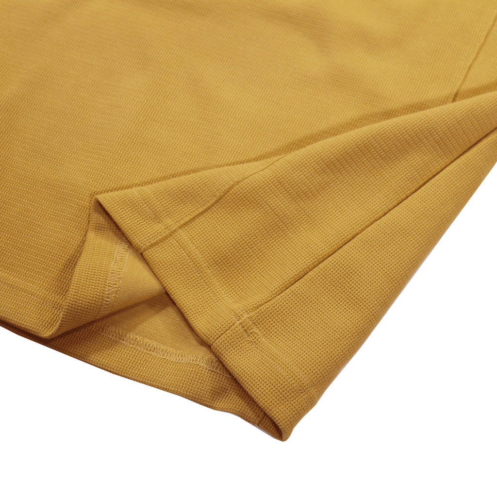 Premium Waffle Knit Short Sleeve - Mustard Yellow