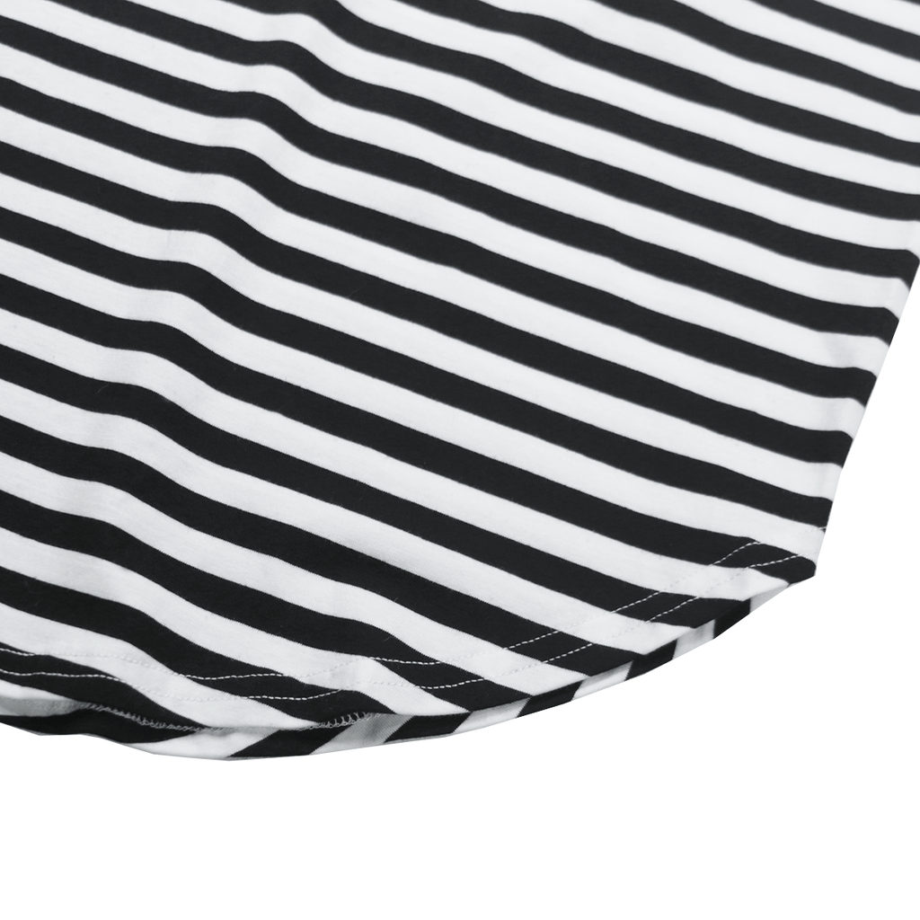 Spandex Striped Scoop Shirt - Black/White