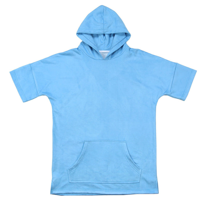 Brushed Terry Suede SS Hoodie - Blue