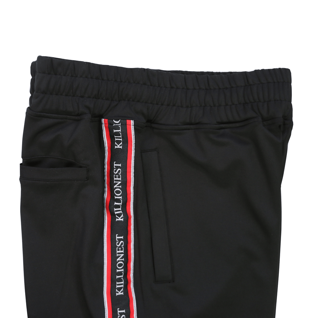 Ribboned Track Pants - Black