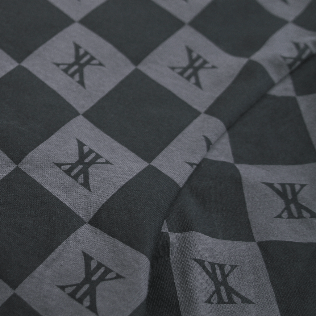Checkered Boxy Tee - Charcoal