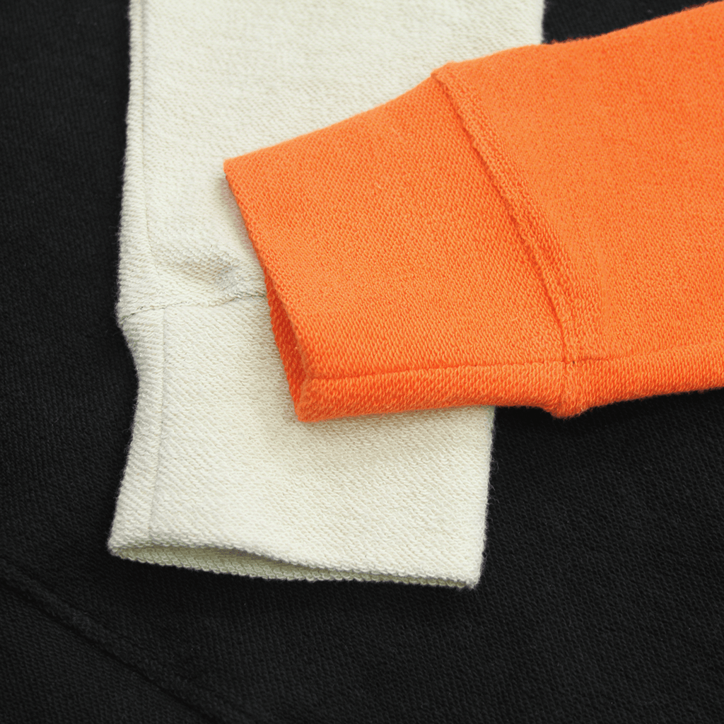 Block Sleeve Reverse Terry Sweater - Black