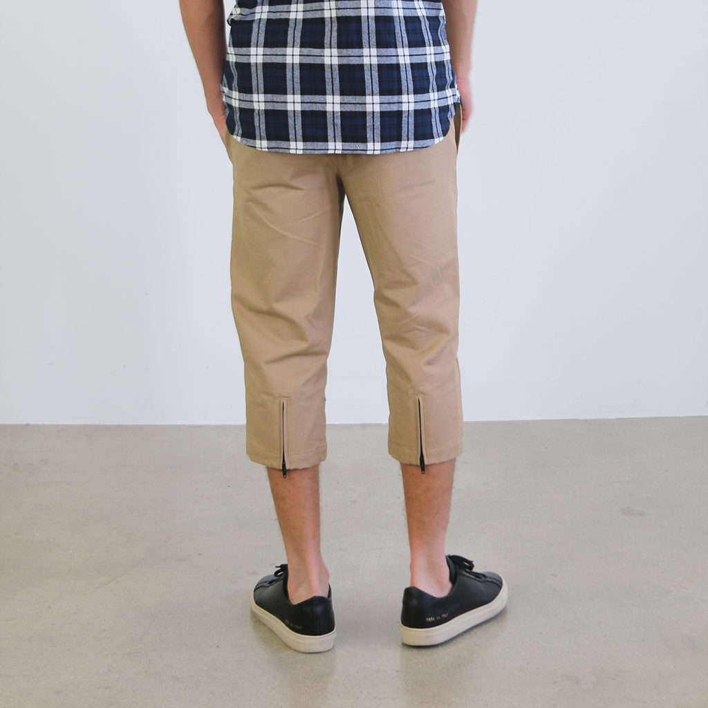 Super Cropped Twill Pant - Khaki