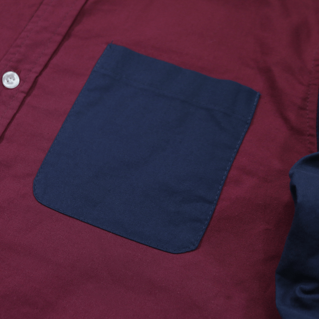 Slone Button-Up Shirt - Burgundy/Navy