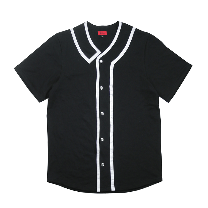 Taped Terry Baseball Top - Black