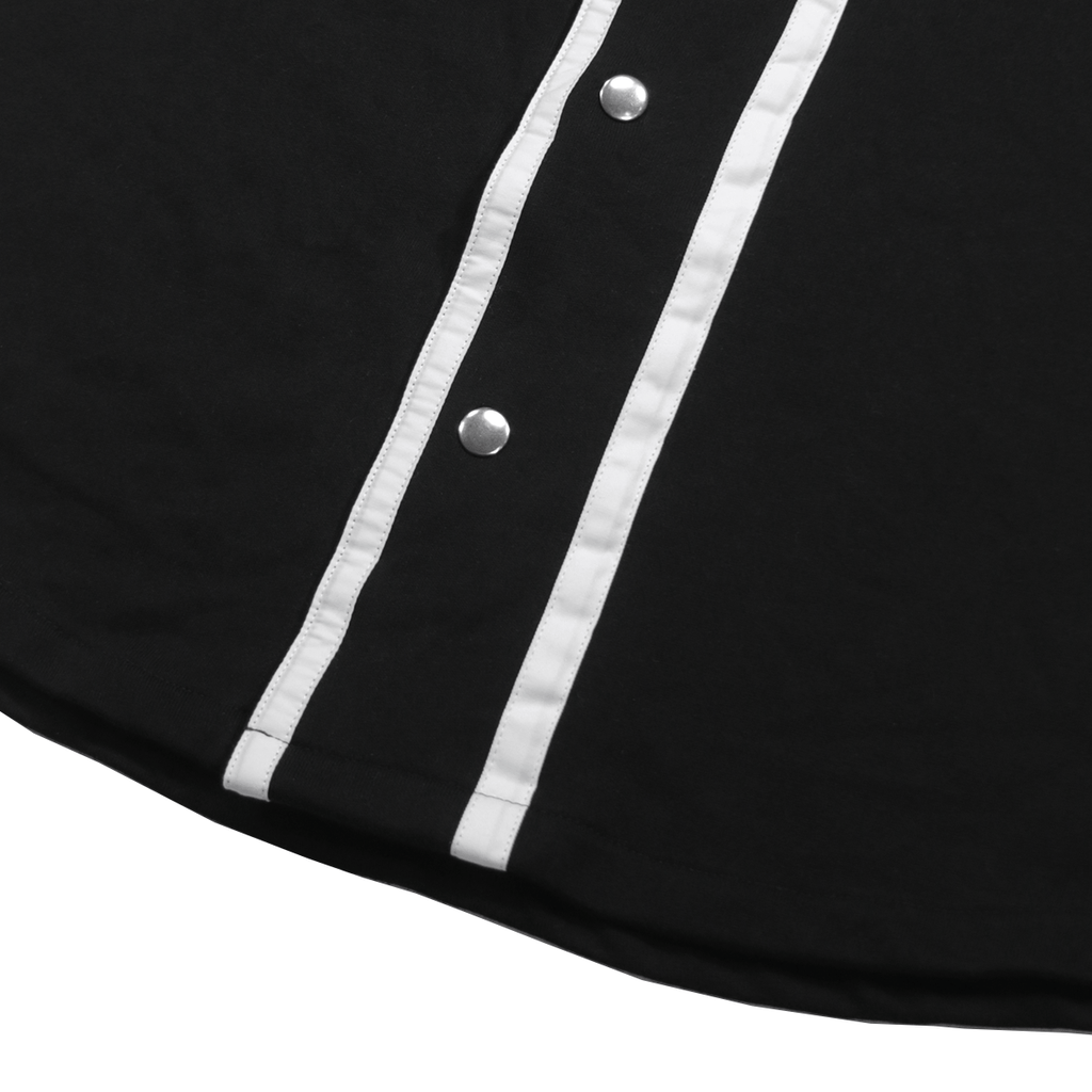 Taped Terry Baseball Top - Black