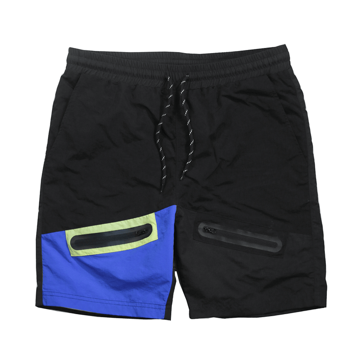 Dual Front Pocket Nylon Shorts - Black
