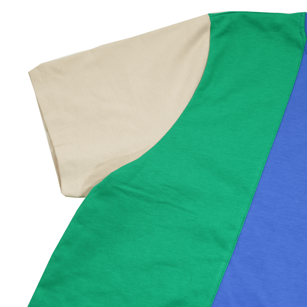 Vert Block Boxy Tee - Navy/Green/Sand