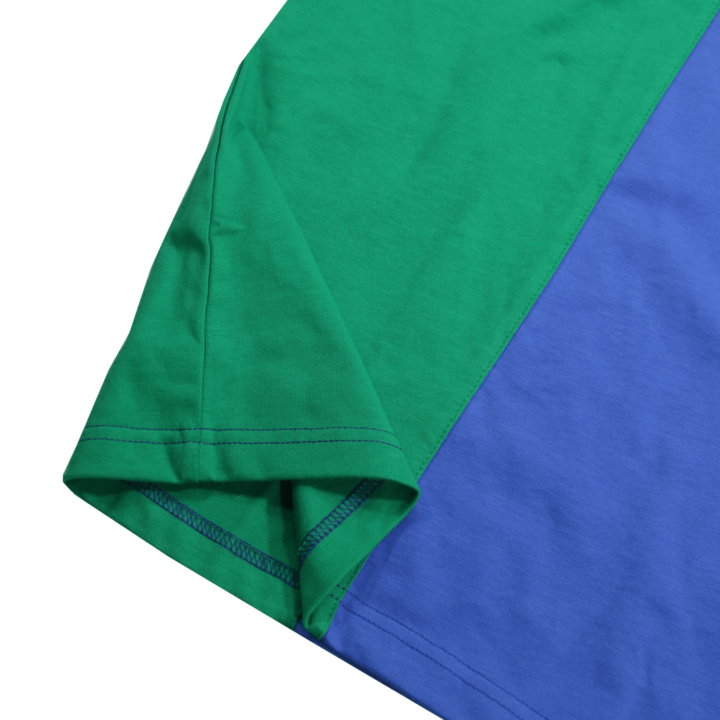 Vert Block Boxy Tee - Navy/Green/Sand