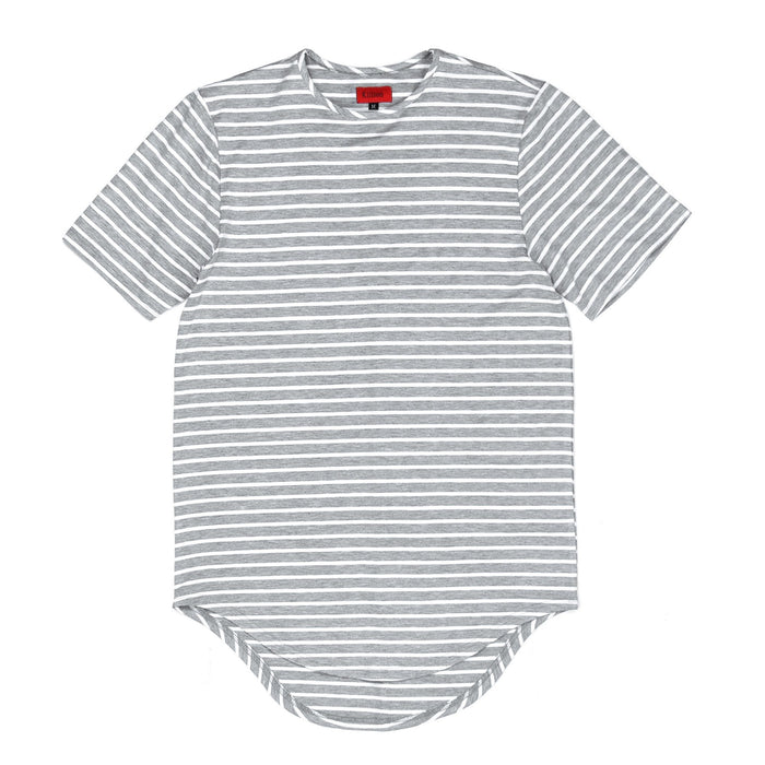 5mm Striped Scallop Shirt - Grey/White