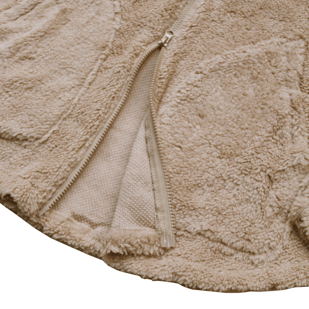 Draped Sherpa Ful-Zip Sweater - Ivory